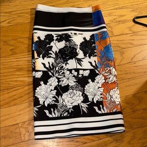 Clover Canyon Black and White Pencil Skirt Knee-Length Cocktail